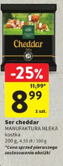 Ser cheddar MANUFAKTURA MLEKA kostka