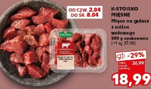 Mięso na gulasz z udźca wołowego K-Stoisko Mięsne