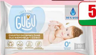 Chusteczki nawilżane 99% wody Gugu