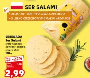 Serenada Ser Salami zioło-czosnek, pomidor-bazylia, pieprz-chili