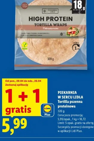Piekarnia w sercu Lidla Tortilla pszenna proteinowa