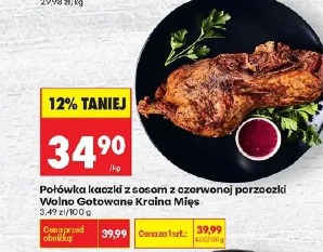 Połówka kaczki z sosem z czerwonej porzeczki Wolno Gotowane Kraina Mięs