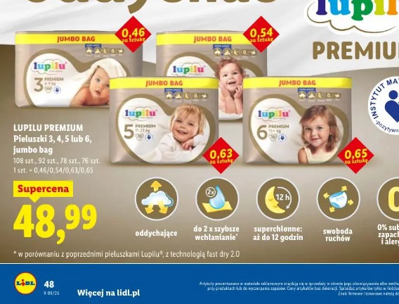 Lupilu Premium Pieluszki 3, 4, 5 lub 6, jumbo bag