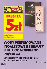 Wody perfumowane i toaletowe Be Beauty lub Lucca Cipriano