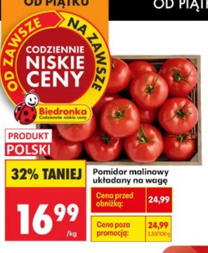 Pomidor malinowy układany na wagę