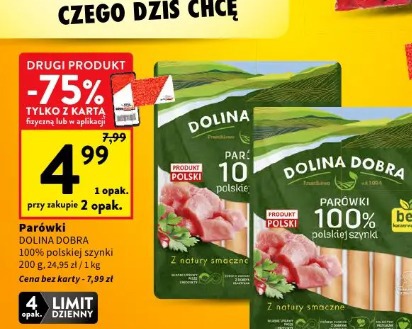 Parówki Dolina Dobra 100% polskiej szynki