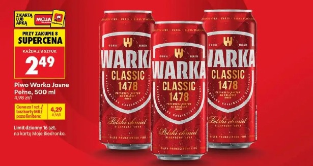 Warka Jasne Pełne piwo