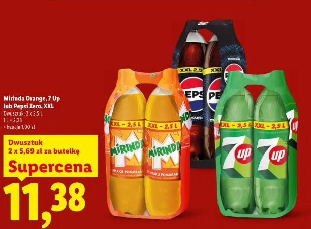 Mirinda Orange, 7 Up lub Pepsi Zero, XXL