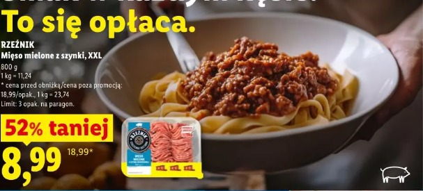 Rzeźnik Mięso mielone z szynki, XXL