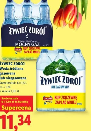 ŻYWIEC ZDRÓJ Woda źródlana gazowana lub niegazowana