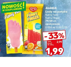 Algida Lody na patyku Funny Finger różne rodzaje