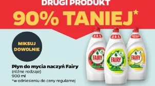 Płyn do mycia naczyń Fairy drugi produkt 90% taniej