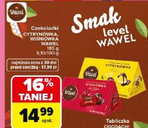 Czekoladki cytrynówka, wiśniówka Wawel