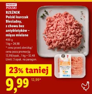 Rzeźnik Polski kurczak Biesiadny, z chowu bez antybiotyków – mięso mielone