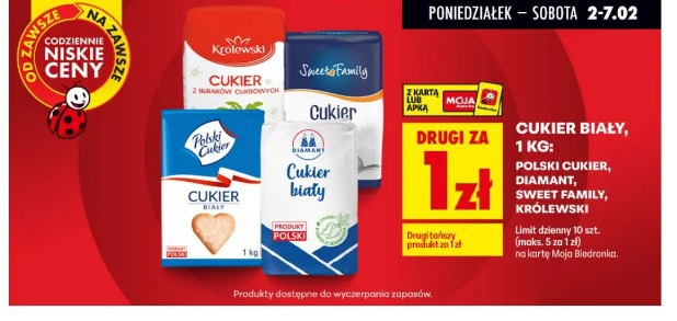 Cukier biały, 1 kg: Polski Cukier, Diamant, Sweet Family, Królewski