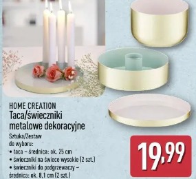 Home Creation Taca/świeczniki metalowe dekoracyjne