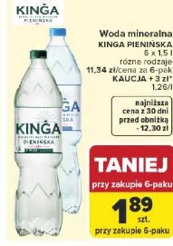 Woda mineralna Kinga Pienińska 6 x 1,5 l różne rodzaje