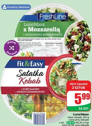 Fit & Easy Sałatka Kebab z kurczakiem i sosem czosnkowym