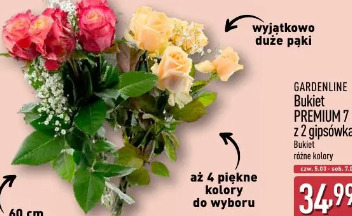 Gardenline Bukiet PREMIUM 7 róż z 2 gipsówkami