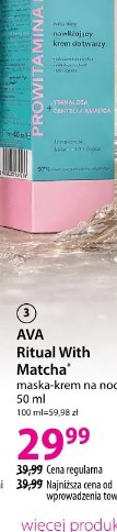 Ava Ritual With Matcha maska-krem na noc