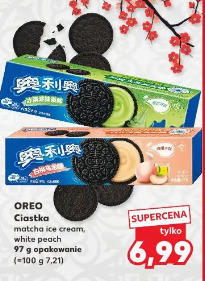 Oreo Ciastka matcha ice cream, white peach