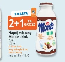 Napój mleczny Monte drink Zott