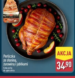 Perliczka ze słoniną, żurawiną i jabłkami