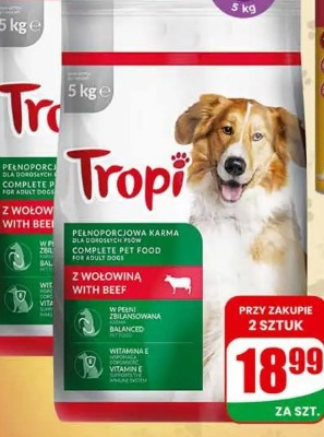 Sucha karma dla psa z wołowiną Tropi