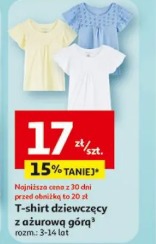 T-shirt dziewczęcy z ażurową górą