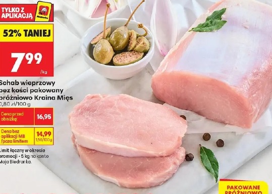 Schab wieprzowy bez kości pakowany próżniowo