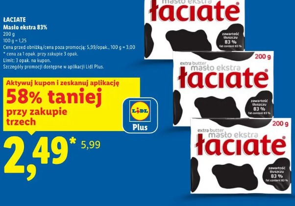 Masło ekstra 83% ŁACIATE