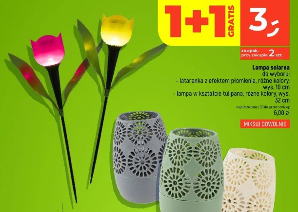 Lampa solarna w kształcie tulipana
