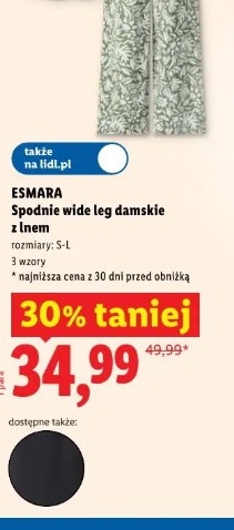 Esmara spodnie wide leg damskie z lnem