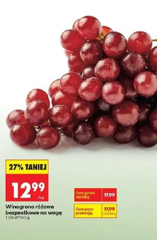 Winogrono różowe bezpestkowe na wagę