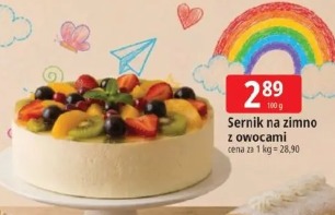 Sernik na zimno z owocami