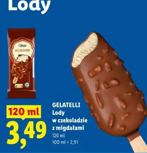 Gelatelli Lody w czekoladzie z migdałami